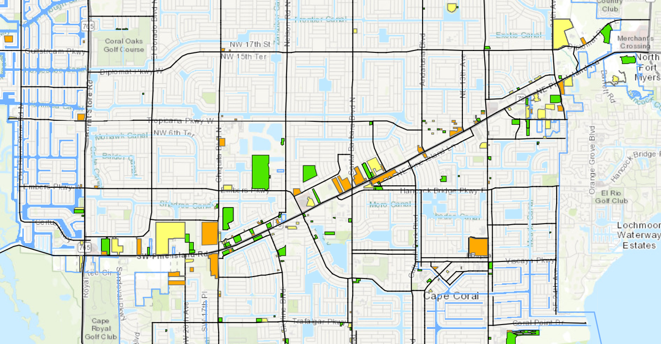 Pine Island Road Projects map